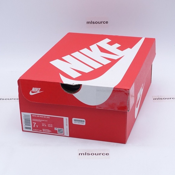 NEW Nike Air Max 90 Sneakers DJ5177-100 White/Chile Red - Picture 9 of 9